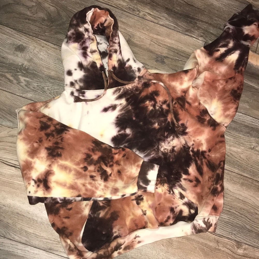 brown tie dye hoodie